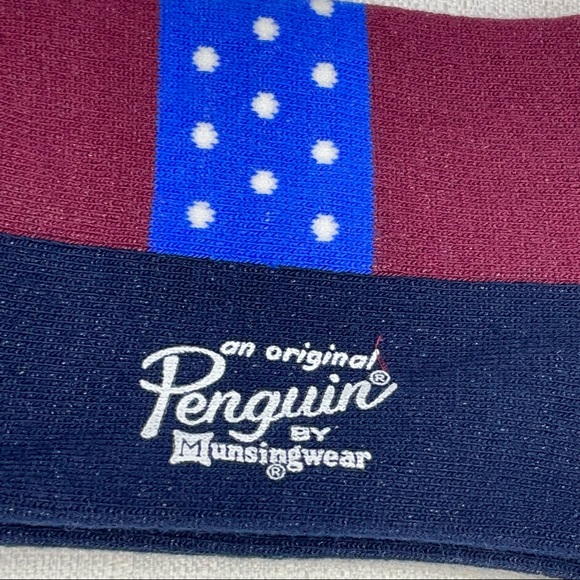 Original Penguin Men’s Casual Dress Socks Combed Cotton Blend Burgundy New NWT - Picture 8 of 12